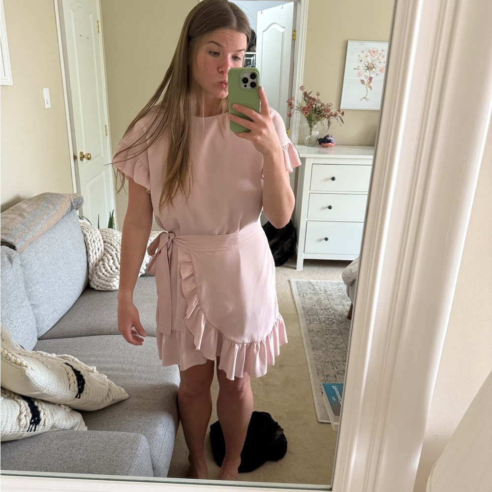 Aritzia Soft Pink Asymmetrical Dress